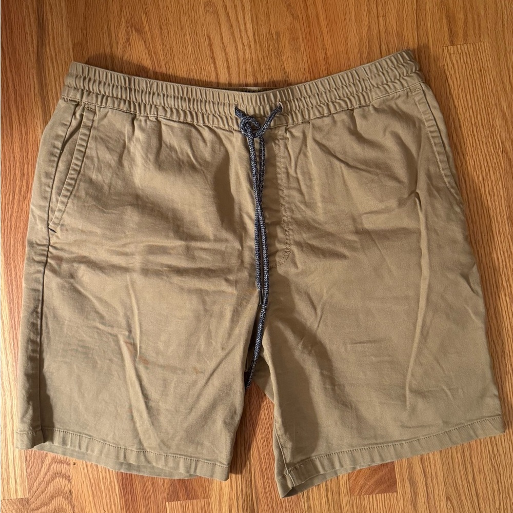 PacSun Tan Volley Shorts with Navy Drawstrings